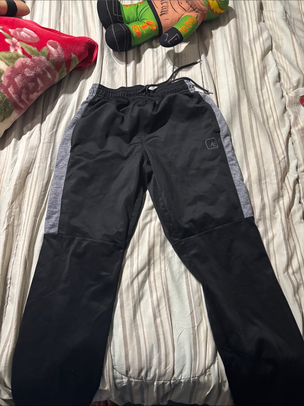 And1 Black Joggers with Gray Side Panels